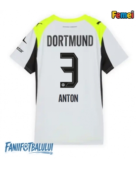 Borussia Dortmund Waldemar Anton #3 Tricou Fotbal Replică 2025-26 Femei Deplasare